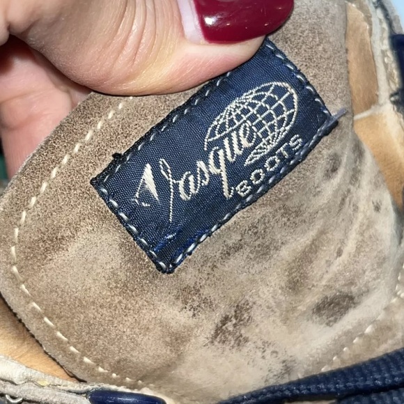 Vasque HIKING ankle Boots Gore-Tex 7534 TAN BLUE Womens 8,  Made In Italy, SUEDE - Picture 9 of 16